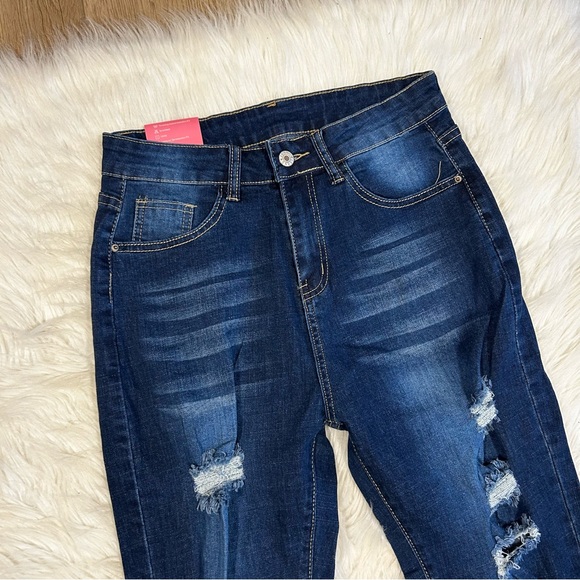 Distressed Blue Women's Jeans Size 28 - Picture 2 of 6